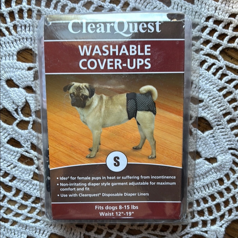 Washable Dog Cover-Ups - Black. NEVER USED